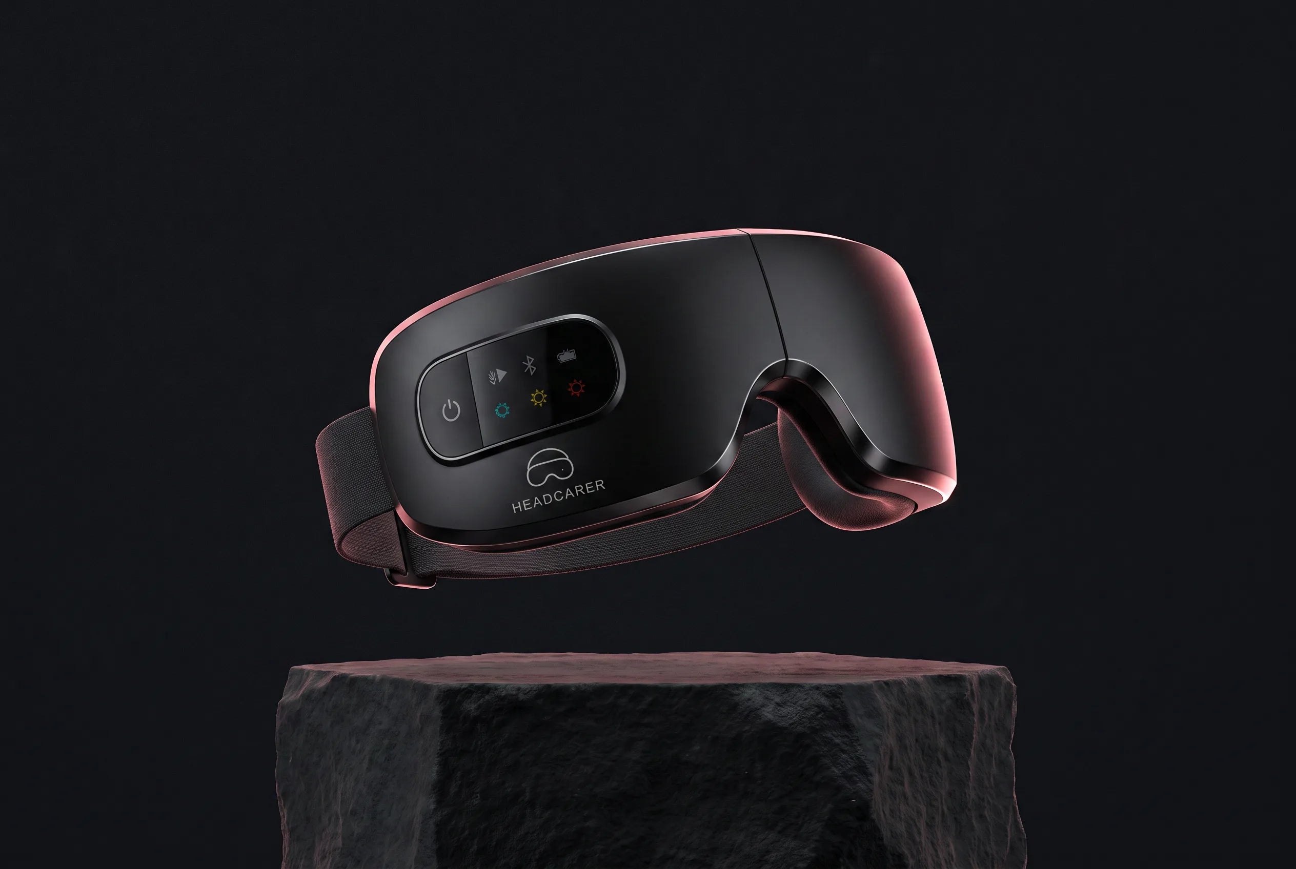 Masque de massage oculaire HeadCarer noir